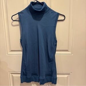 Theory 100% Silk Mock Neck Turtleneck Teal Sleeveless Tank Size S